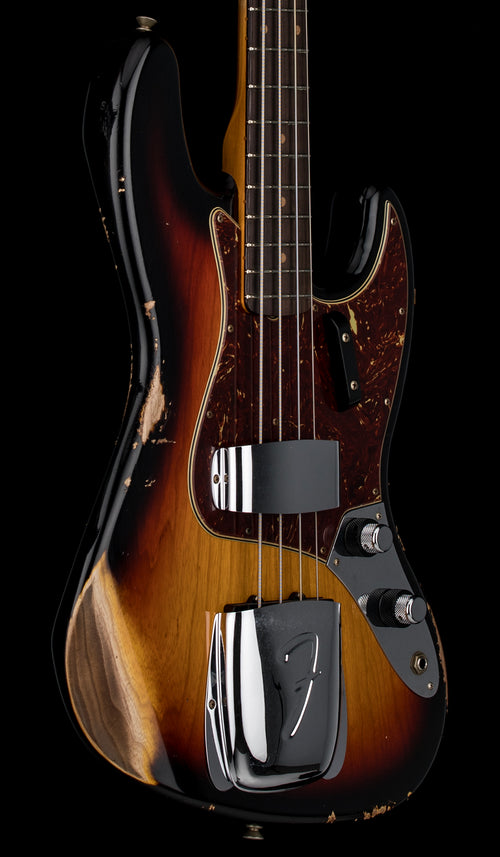 Fender Custom Shop 1961 Jazz Bass Heavy Relic - Bleached 3-Tone Sunburst #88214