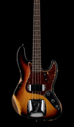 Fender Custom Shop 1961 Jazz Bass Heavy Relic - Bleached 3-Tone Sunburst #88214