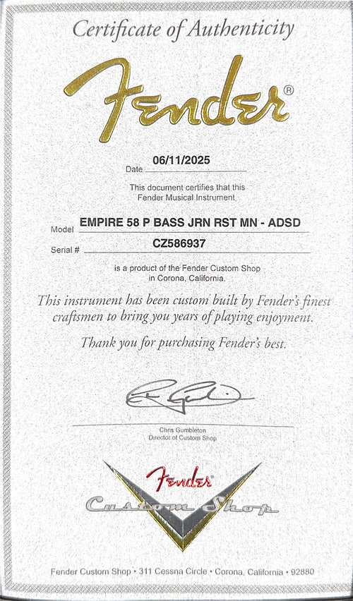 Fender Custom Shop Empire 58 Precision Bass Journeyman Relic - Aged Desert Sand #86937