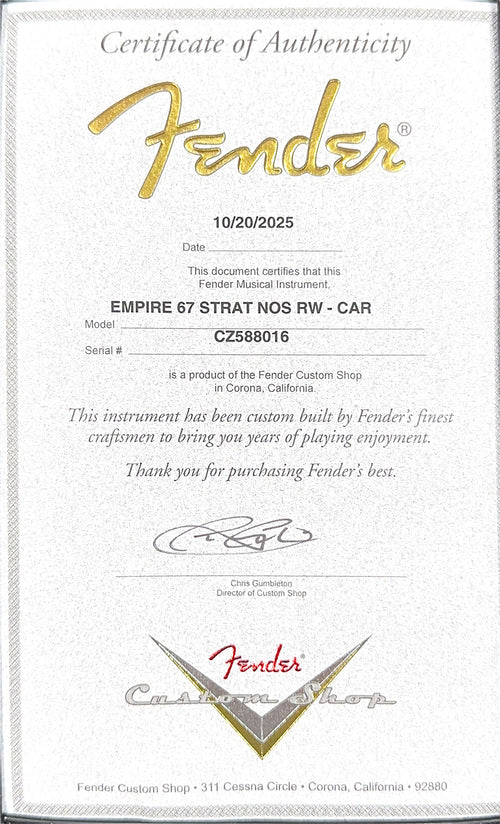 Fender Custom Shop Empire 67 Stratocaster NOS - Candy Apple Red #88016