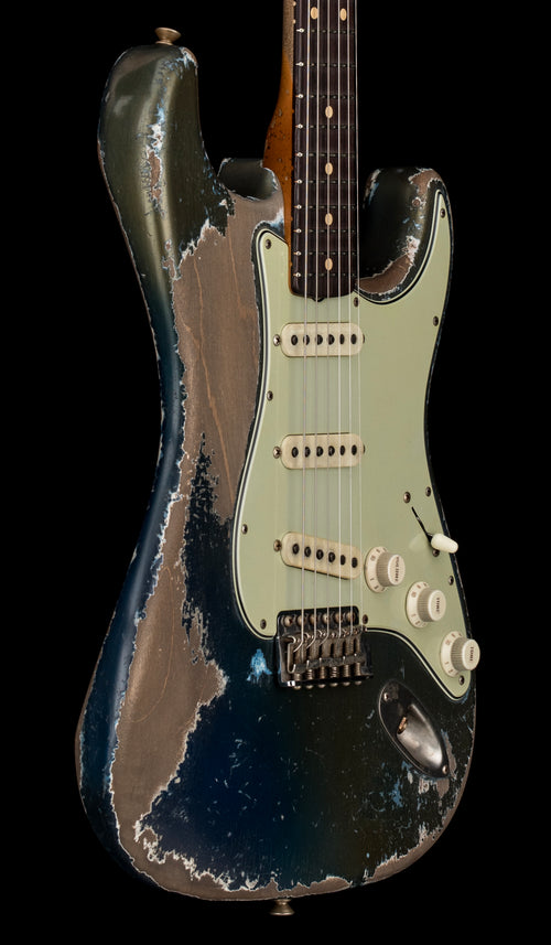 Fender Custom Shop Masterbuilt Dale Wilson 1961 Stratocaster Heavy Relic - Dark Lake Placid Blue over Lake Placid Blue #91709