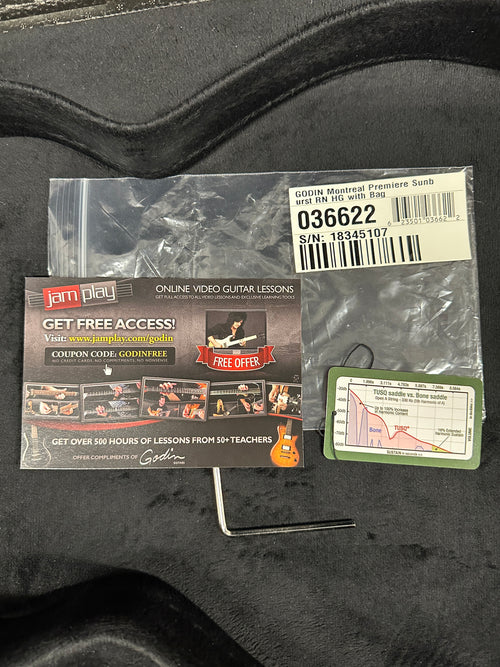 Used Godin Montreal Premiere HG (2018) - Sunburst #45107 with Hard Case and Original Gig Bag