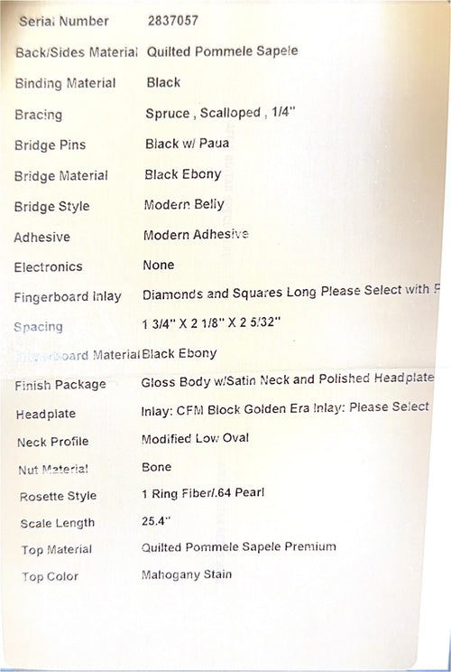 Martin Custom Shop OM-28 Style Quilted Pommele Sapele (Empire Music Spec) #37057