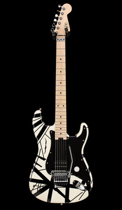 Used EVH Striped Series (2019) - White with Black Stripes #01158