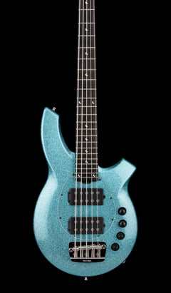 Used Ernie Ball Music Man Bongo 5 HH (2019) - Aqua Sparkle #86146 with Original Hard Case