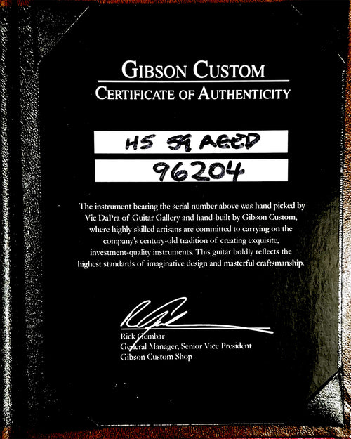 Used Gibson Custom Shop Vic DaPra 1959 Les Paul Standard Aged (2016) - Lemon Burst #96204 with Original Hard Case