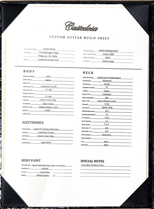 Castedosa Guitars Halcón Standard - Aged Sonic Blue #379