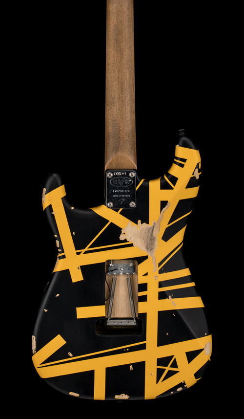 EVH Limited Edition Striped Series Frankie Aged - Black and Yellow #01178