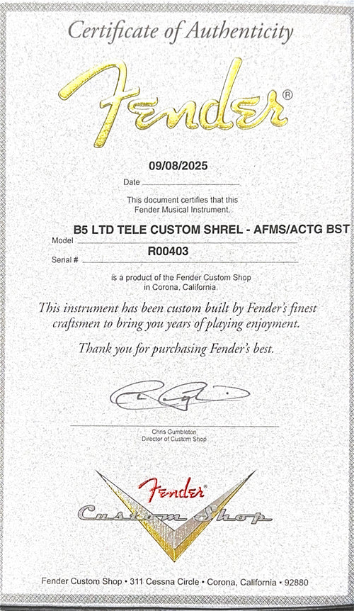 Fender Custom Shop Limited Edition Telecaster Custom Super Heavy Relic - Twilight Sky #00403