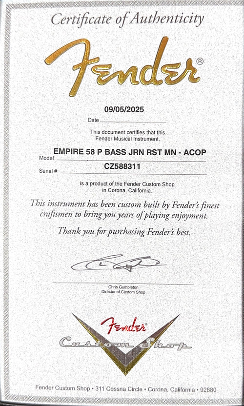 Fender Custom Shop Empire 58 Precision Bass Journeyman Relic - Aged Copper #88311