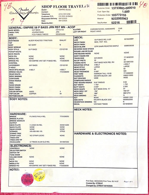 Fender Custom Shop Empire 58 Precision Bass Journeyman Relic - Aged Copper #88311