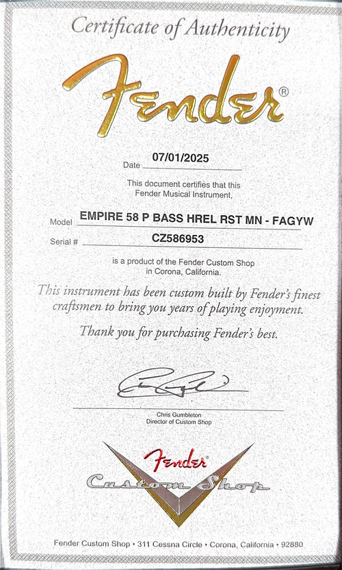 Fender Custom Shop Empire 58 Precision Bass Heavy Relic - Faded Aged Graffiti Yellow #86953