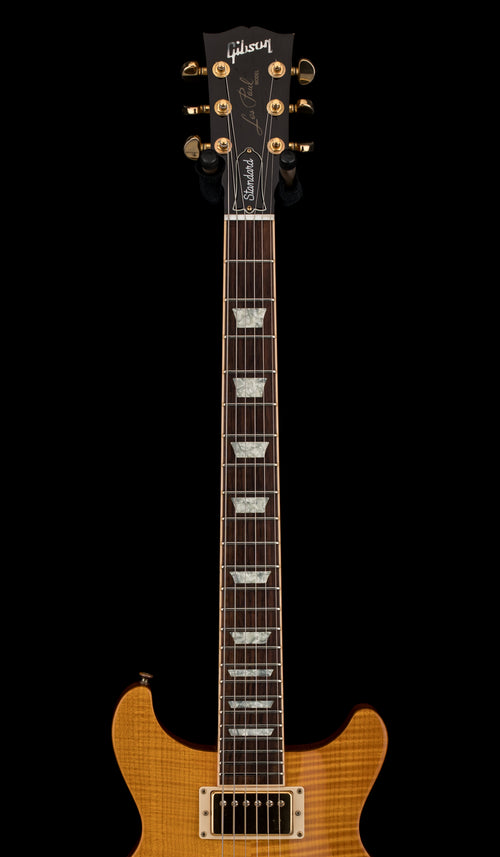 Used Gibson Les Paul Standard Double Cut Plus (2002) - Trans Amber #62446 with Original Hard Case