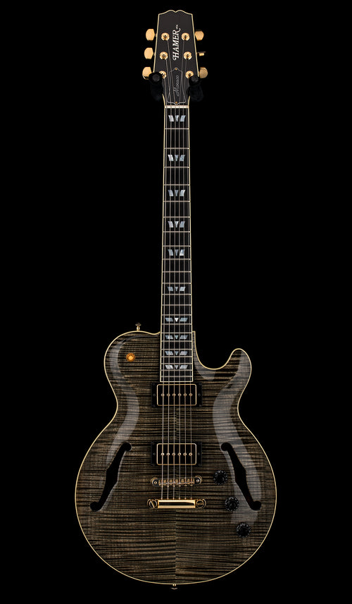 Used Hamer Custom Shop Monaco SuperPro (2007) - Transparent Black #55378 with Original Hard Case