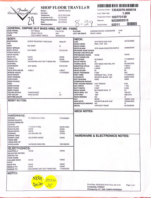 Fender Custom Shop Empire 58 Precision Bass Heavy Relic - Faded Aged Inca Silver #88198