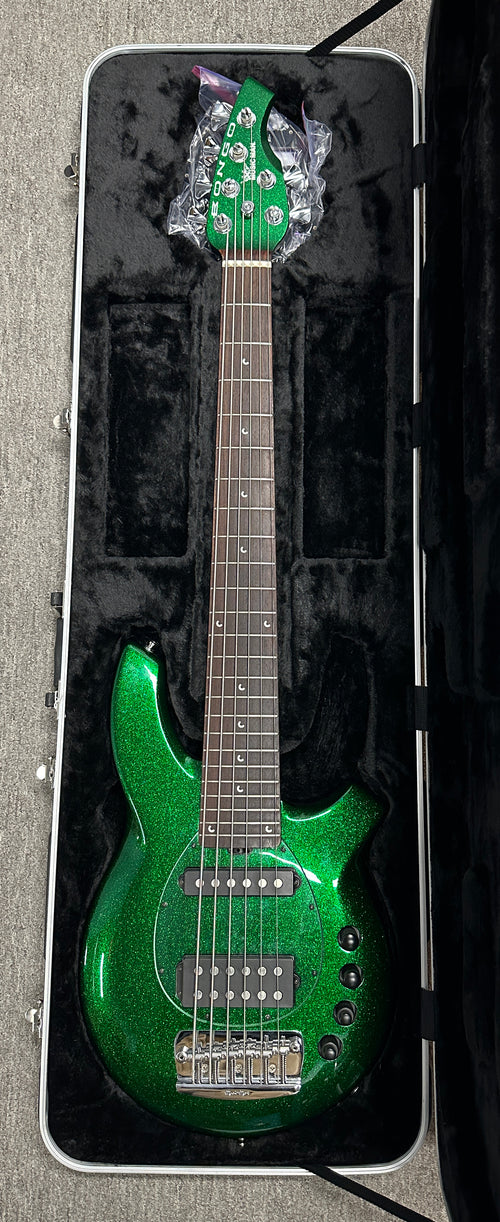 Used Ernie Ball Music Man Bongo 6 HS (2013) - Emerald Green Sparkle #43092 with Original Hard Case