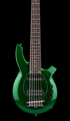 Used Ernie Ball Music Man Bongo 6 HS (2013) - Emerald Green Sparkle #43092 with Original Hard Case