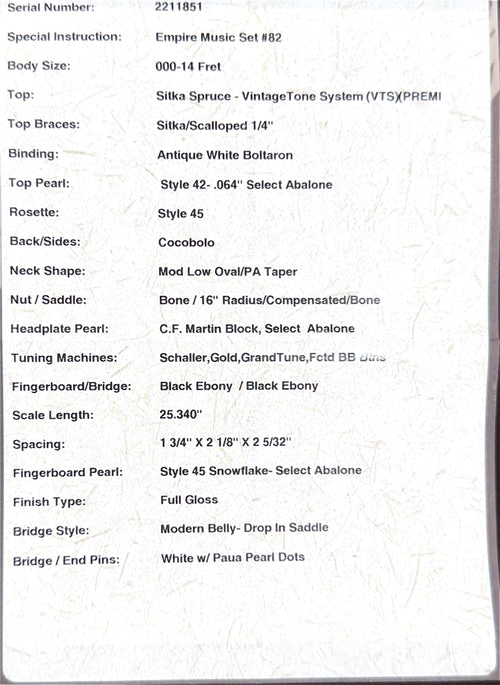 Used Martin Custom Shop OM-42 Cocobolo (2018) #11851 with Original Hard Case