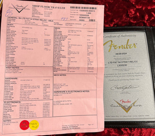 Fender Custom Shop Limited Edition Fat 1954 Stratocaster Relic with Closet Classic Hardware - Aged Black #0230