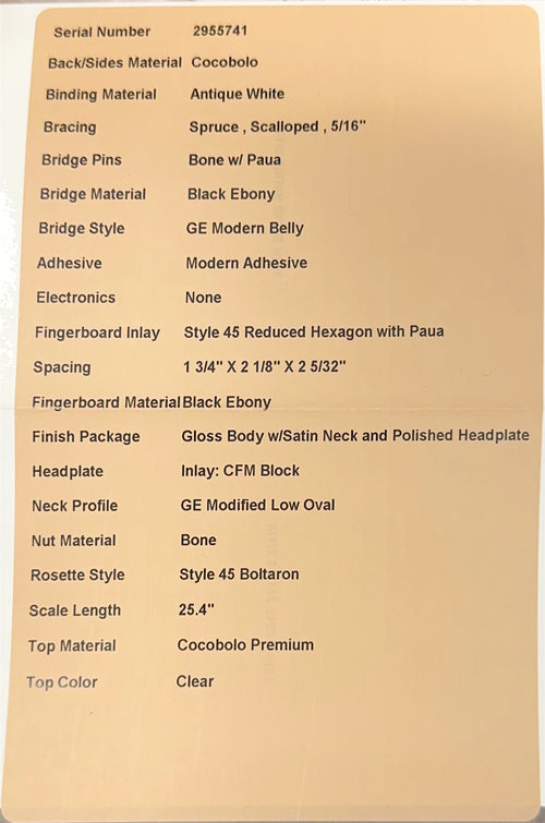 Martin Custom Shop D-41 Style Cocobolo #55741 (Empire Music Exclusive)