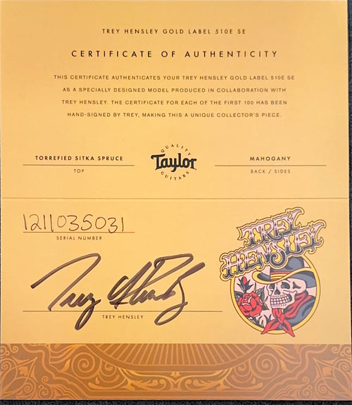 Taylor Trey Hensley Gold Label 510e Special Edition #35031