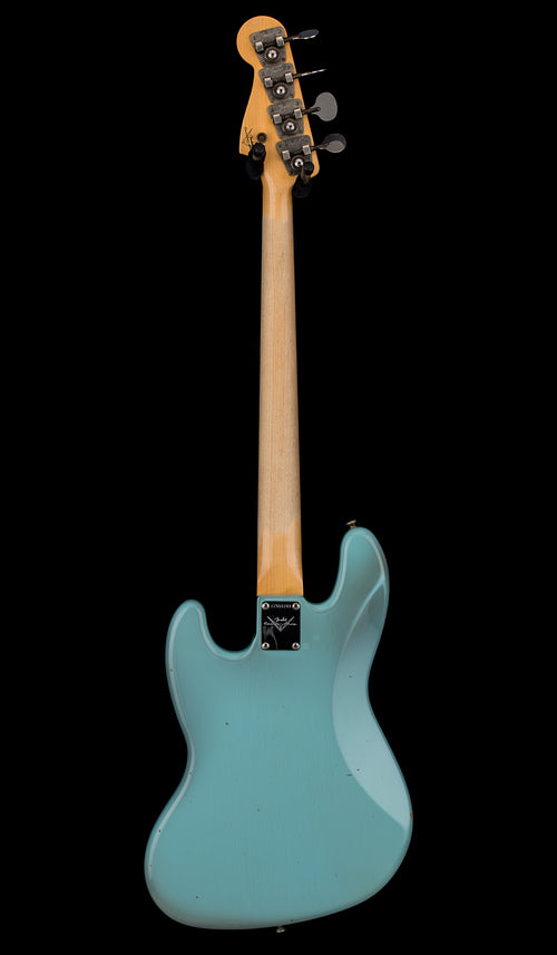 Used Fender Custom Shop 1966 Jazz Bass Journeyman Relic (2021) - Aged Daphne Blue with Original Hard Case