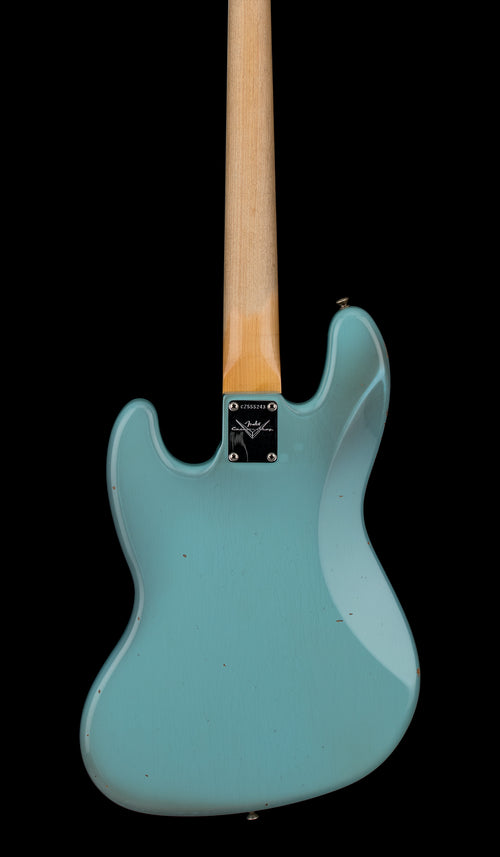 Used Fender Custom Shop 1966 Jazz Bass Journeyman Relic (2021) - Aged Daphne Blue with Original Hard Case