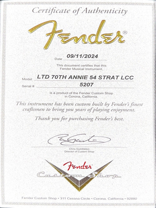 Fender Custom Shop Limited Edition 70th Anniversary 1954 Stratocaster Deluxe Closet Classic - Wide Fade 2 Tone Sunburst #5207