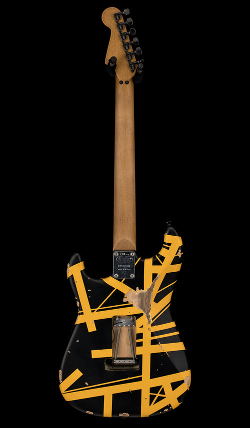 EVH Limited Edition Striped Series Frankie Aged - Black and Yellow #01164