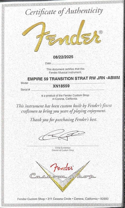 Fender Custom Shop Empire 59 Transition Stratocaster Journeyman Relic - Aged Burgundy Mist Metallic #18559