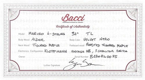 Bacci Marleo 4 Custom Tim Lefebvre - Velvet Nero #40075 (NAMM 2026)