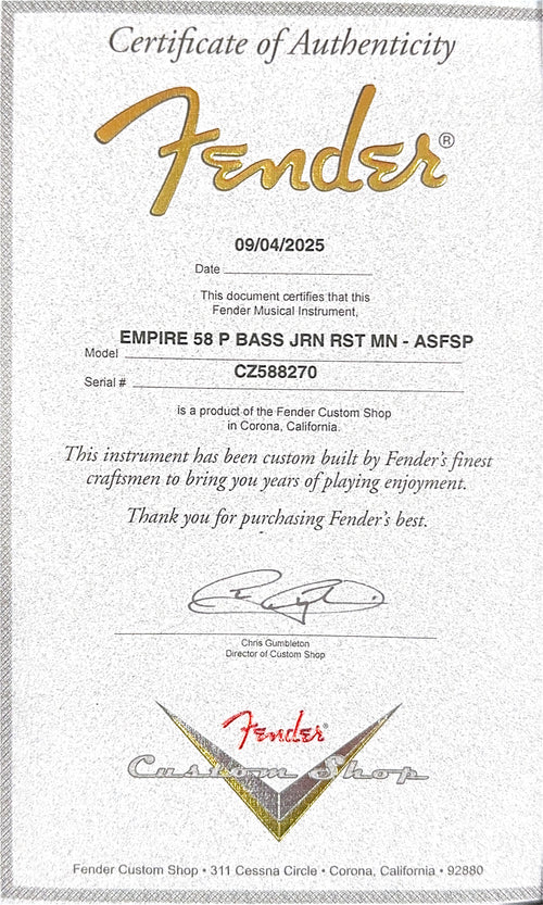 Fender Custom Shop Empire 58 Precision Bass Journeyman Relic - Aged Sea Foam Green Sparkle #88270