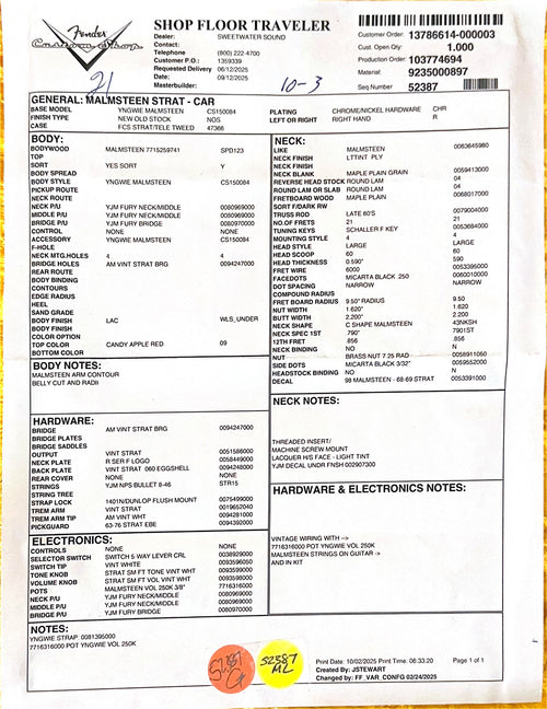 Fender Custom Shop Yngwie Malmsteen Stratocaster - Candy Apple Red #41160