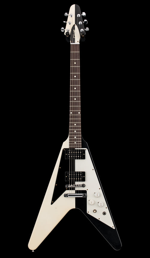 Used Gibson Custom Shop Michael Shenker 1971 Flying V Collector's Edition - Black/White #MSFV44 with Original Hard Case
