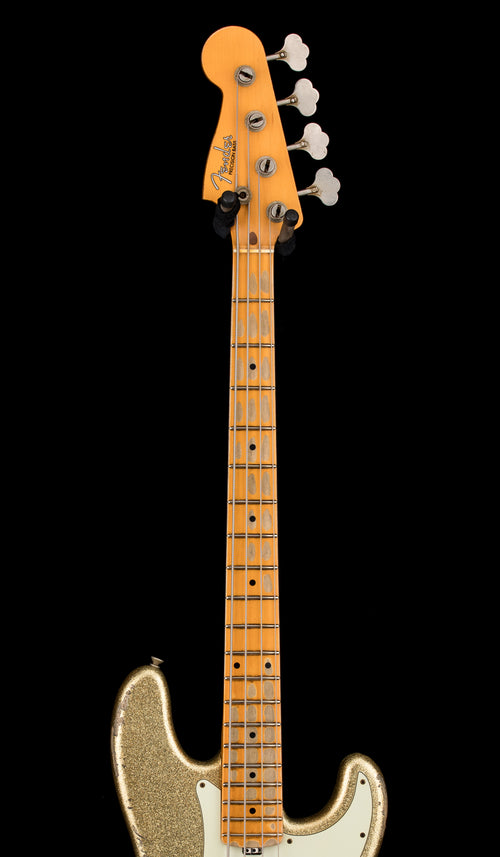 Used Fender Custom Shop Reverse Headstock 60's Precision Bass Heavy Relic (2021) - Gold Sparkle #52016 with Original Hard Case
