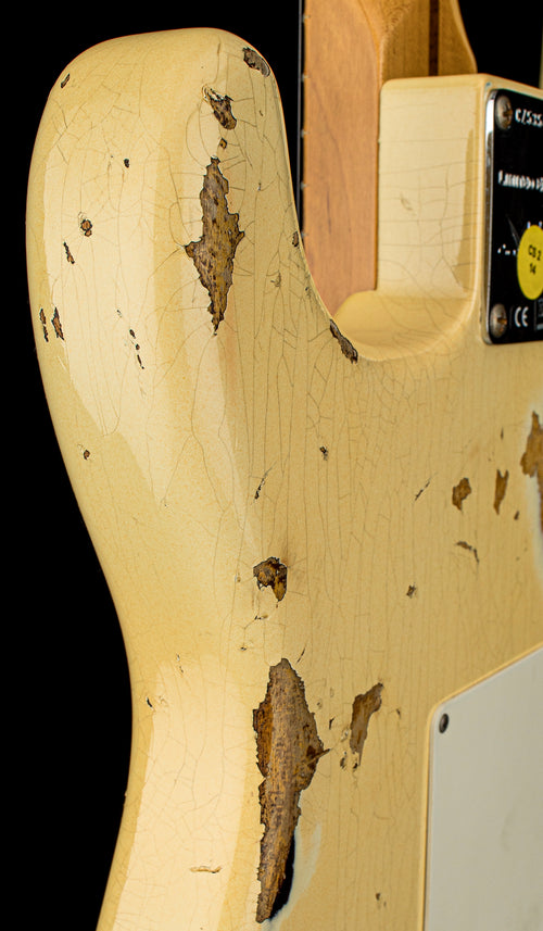 Used Fender Custom Shop LTD 1958 Stratocaster Heavy Relic (2018) - Aged Vintage White/2-Color Sunburst #35490 with Original Hard Case