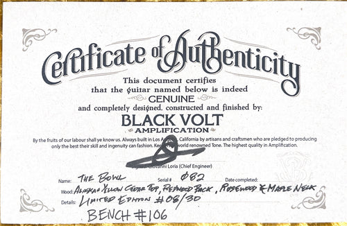 Used Black Volt Limited Edition "Hollywood Bowl" Guitar (2023) #8/30 with Original Hard Case