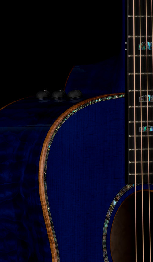 Used Taylor Custom Shop C18e B4003 Lutz Spruce/Quilted Maple (2024) - Royal Blue #54124 with Original Hard Case