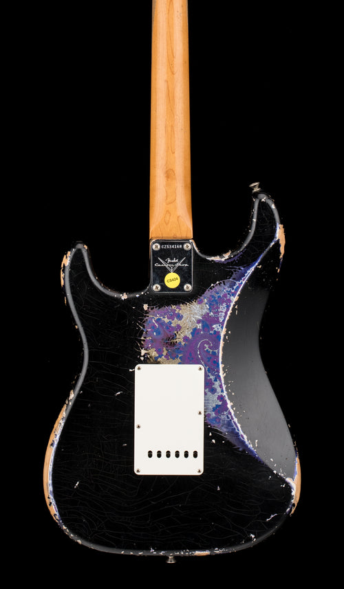 Used Fender Custom Shop Masterbuilt Dale Wilson Stratocaster Relic (2018) - Black/Purple Paisley #34168 with Original Hard Case