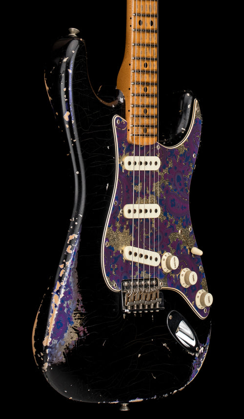 Used Fender Custom Shop Masterbuilt Dale Wilson Stratocaster Relic (2018) - Black/Purple Paisley #34168 with Original Hard Case