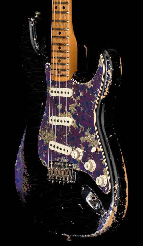 Used Fender Custom Shop Masterbuilt Dale Wilson Stratocaster Relic (2018) - Black/Purple Paisley #34168 with Original Hard Case