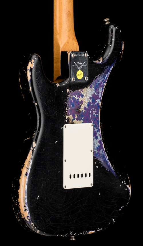 Used Fender Custom Shop Masterbuilt Dale Wilson Stratocaster Relic (2018) - Black/Purple Paisley #34168 with Original Hard Case