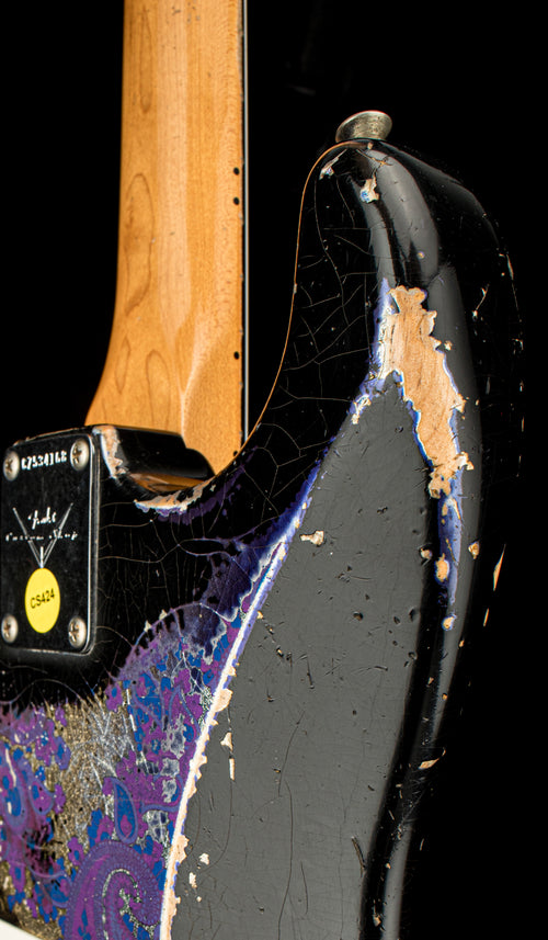 Used Fender Custom Shop Masterbuilt Dale Wilson Stratocaster Relic (2018) - Black/Purple Paisley #34168 with Original Hard Case