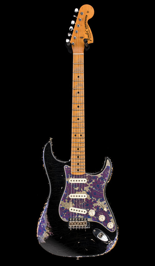 Used Fender Custom Shop Masterbuilt Dale Wilson Stratocaster Relic (2018) - Black/Purple Paisley #34168 with Original Hard Case
