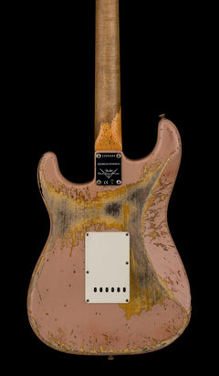 Used Fender Custom Shop LTD 1959 Stratocaster Super Heavy Relic (2021) - Aged Shell Pink/3-Color Sunburst #55604 with Original Hard Case