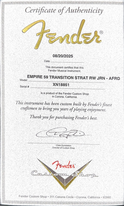 Fender Custom Shop Empire 59 Transition Stratocaster Journeyman Relic - Aged Fiesta Red #18851