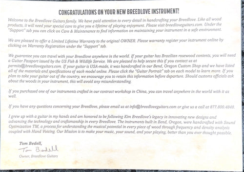 Used Breedlove Oregon Concert CE Myrtlewood (2022) - Natural #27697 with Original Hard Case