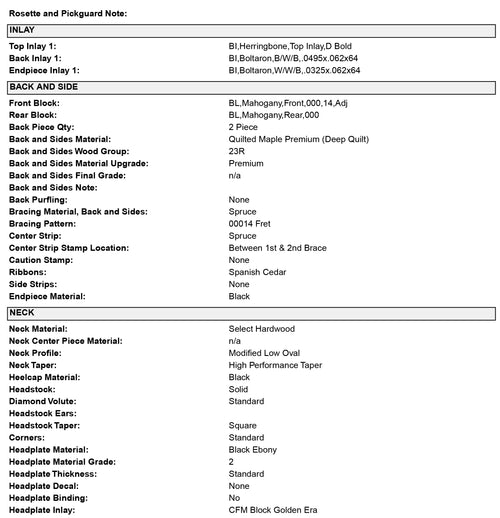 Martin Custom Shop OM-28 Style Master Grade Deep Quilt Maple (Empire Music Spec) #29848
