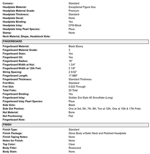 Martin Custom Shop D-41 Style Exceptional Figured Koa Toasted Burst (Empire Music Spec) #37051