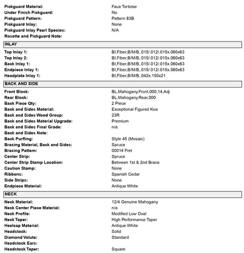 Martin Custom Shop OM-41 Style Exceptional Figured Koa Toasted Burst (Empire Music Spec) #32429